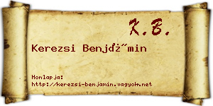 Kerezsi Benjámin névjegykártya