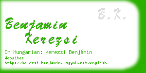 benjamin kerezsi business card